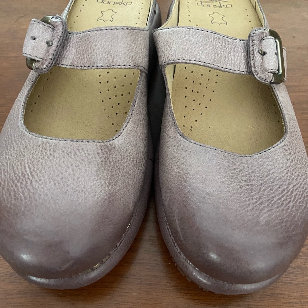 Dansko Kimberly Women's Clogs mules lavender leather slip on shoes 38 8